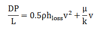 the Head Loss and Permeability method equation