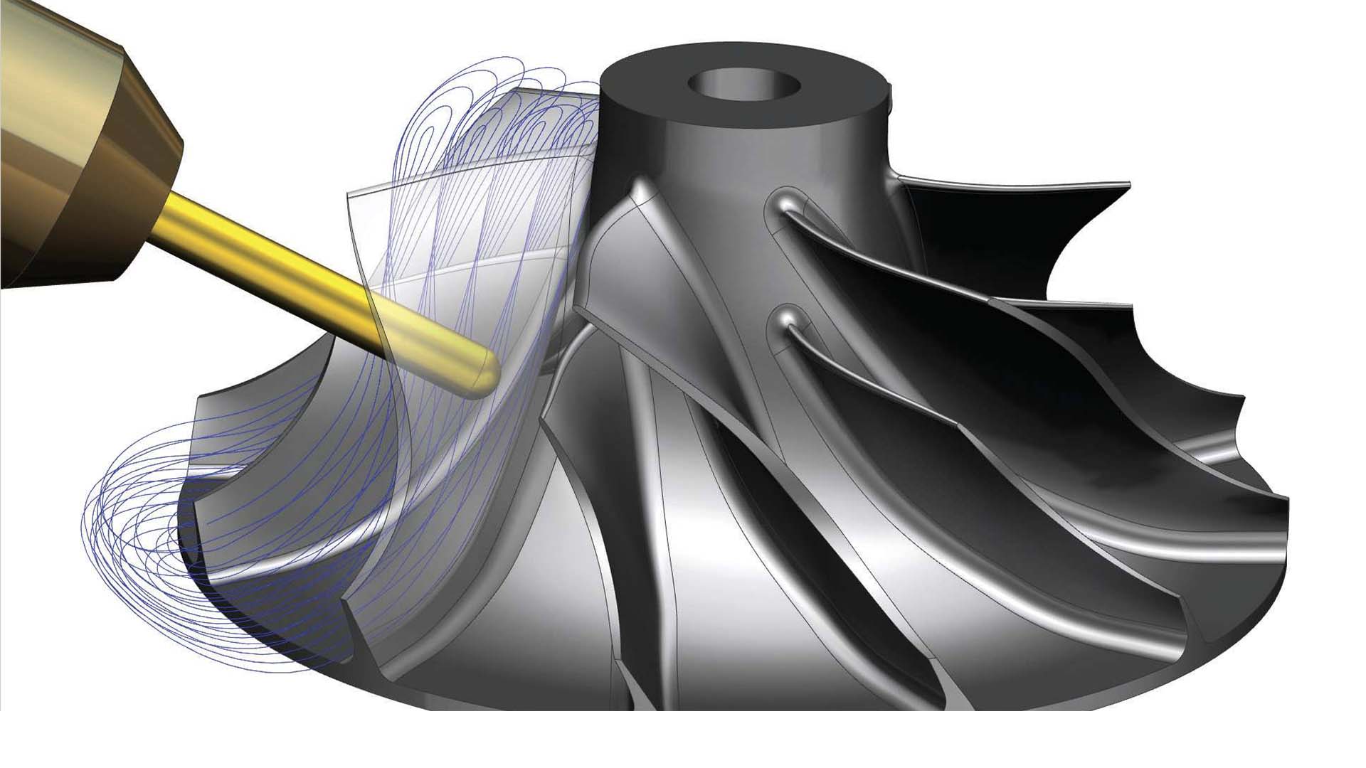 impeller_milling Impeller milling with NX for Manufacturing