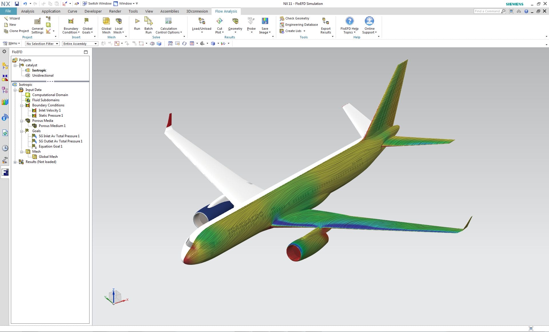 NX FloEFD aerospace simulation