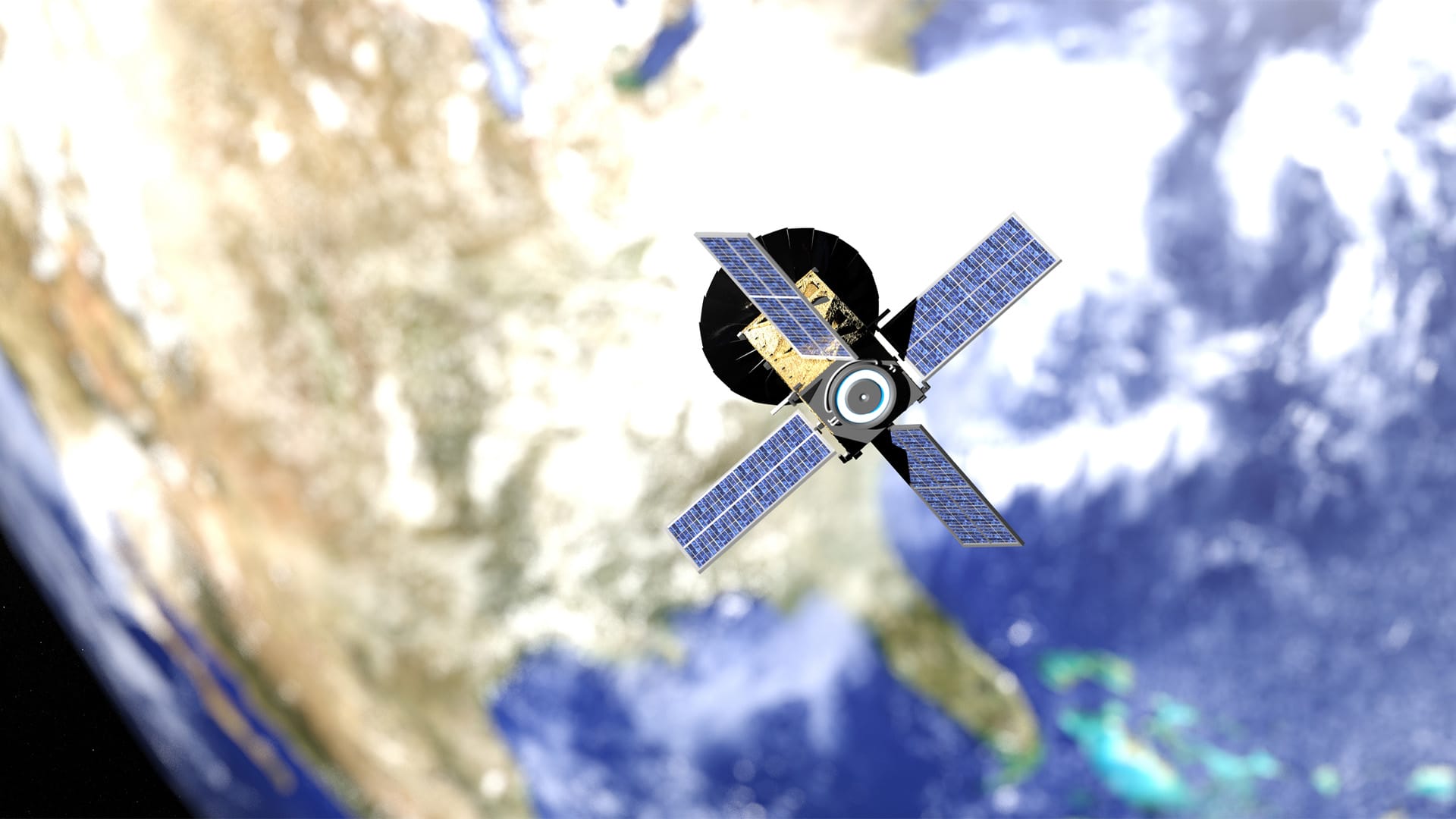 cubesat-earth-orbit Cubesat in earth's orbit