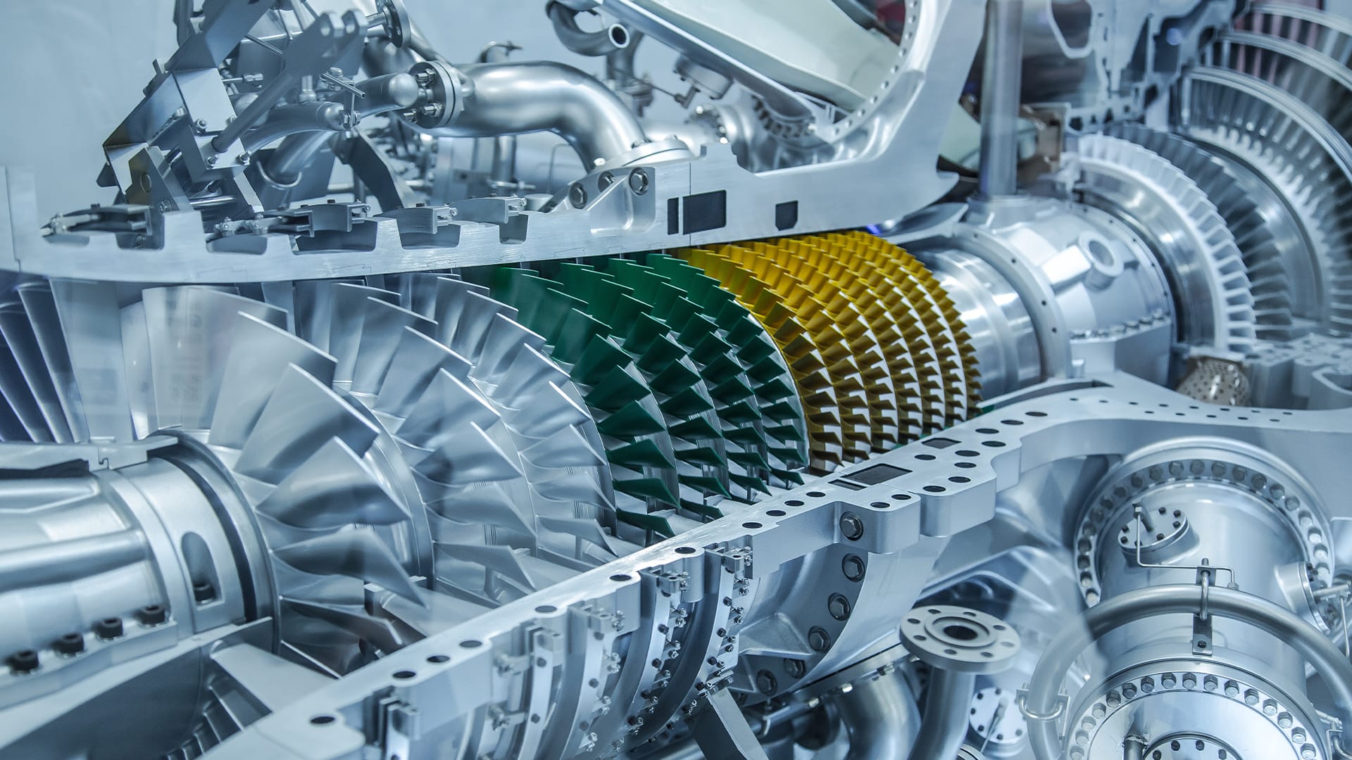 Cross-section of a gas turbine