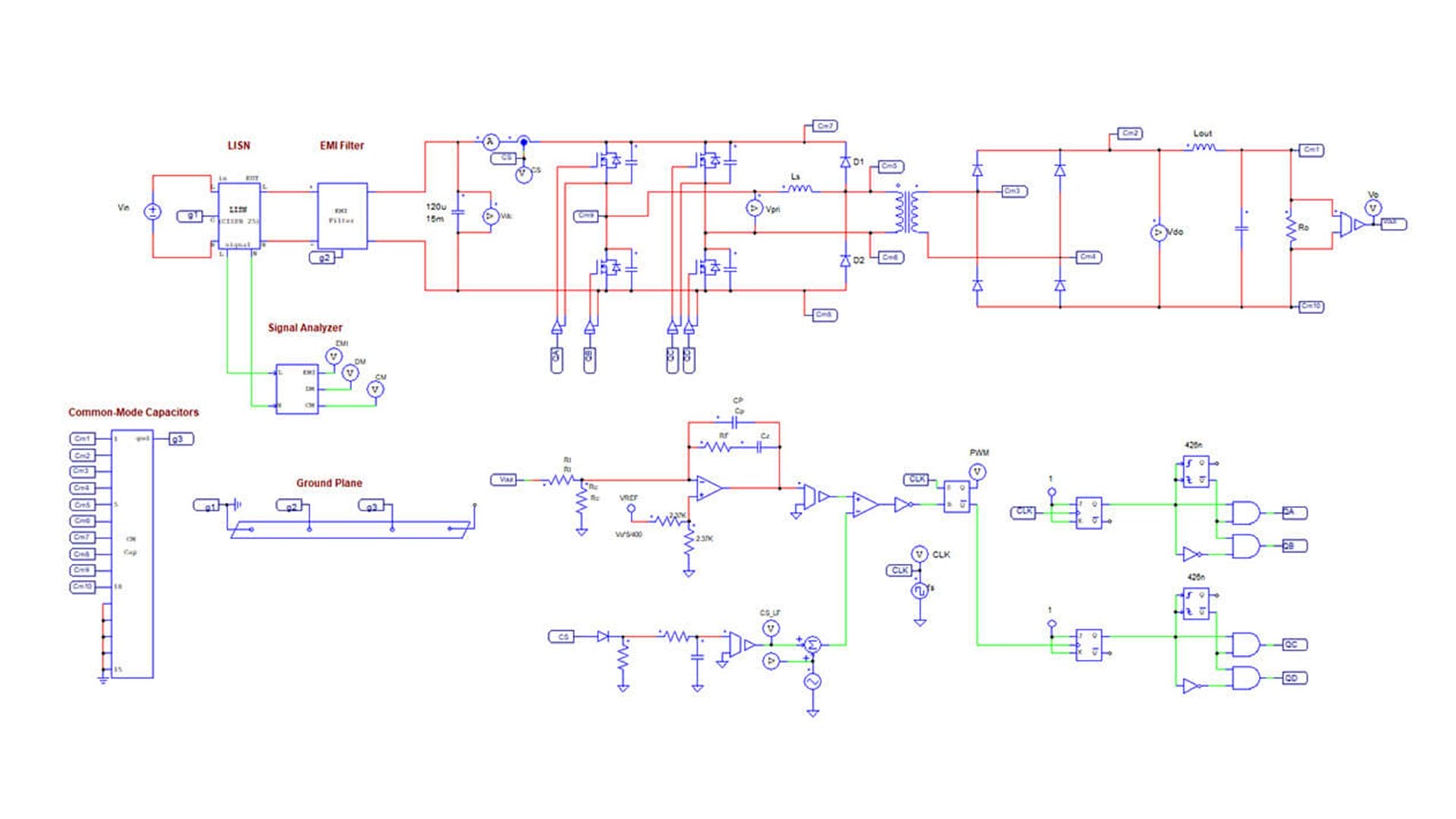 altair-psim-circuit-diagram A circuit diagram modeled in Altair PSIM