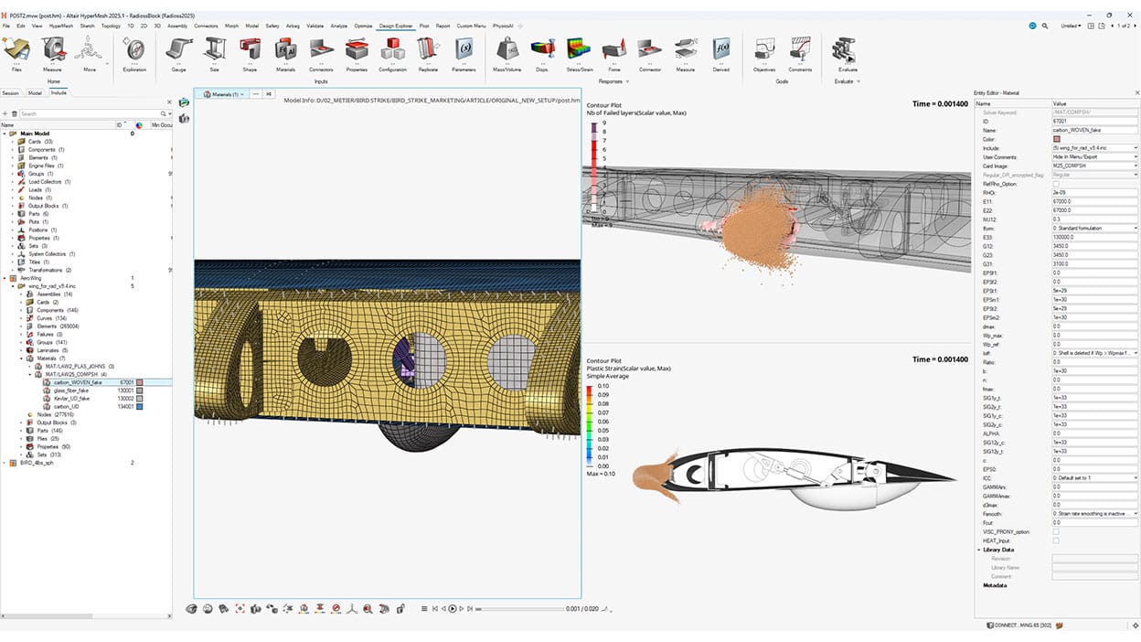 Material failure simulation with Altair Radioss