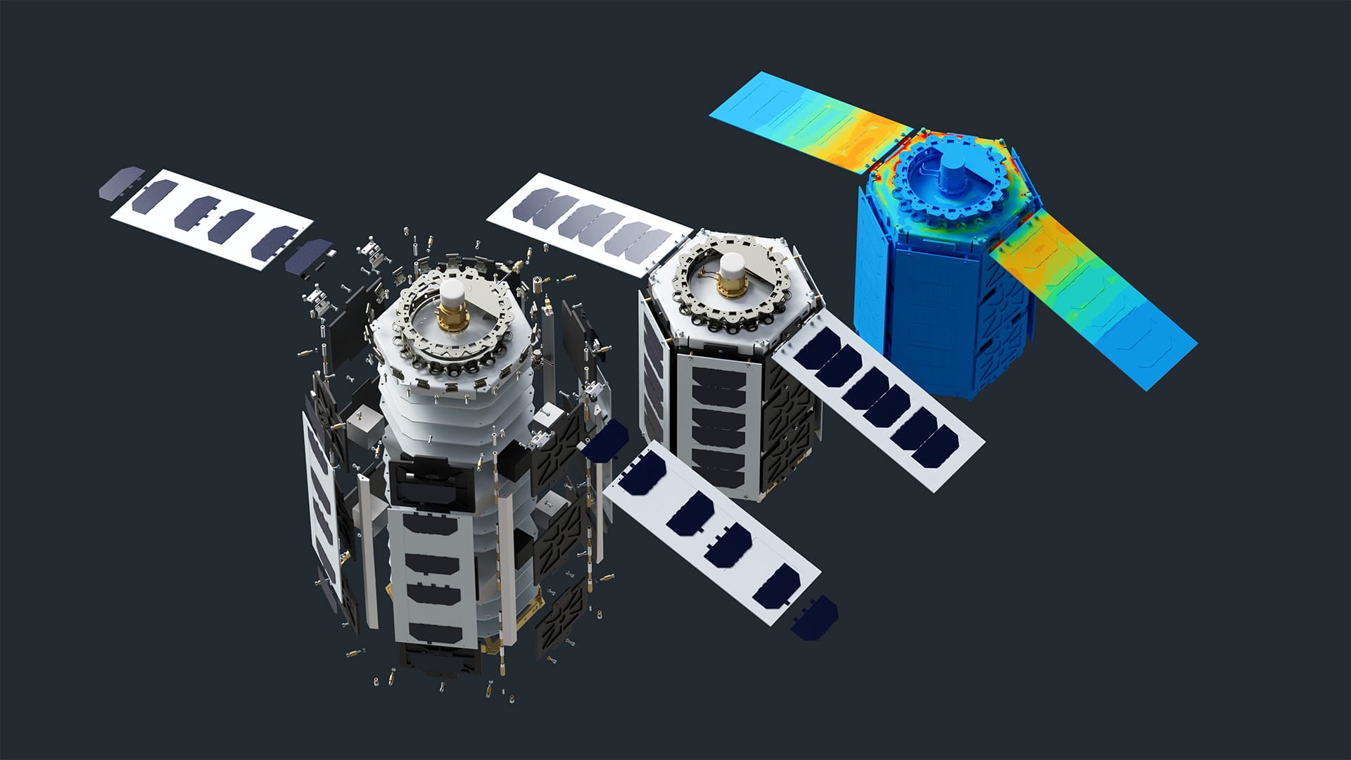 Satellite launch vehicle model in Altair SimSolid