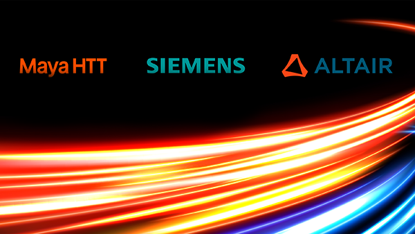 Maya HTT, Siemens, & Altair logos